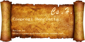 Csepregi Henrietta névjegykártya